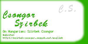 csongor szirbek business card